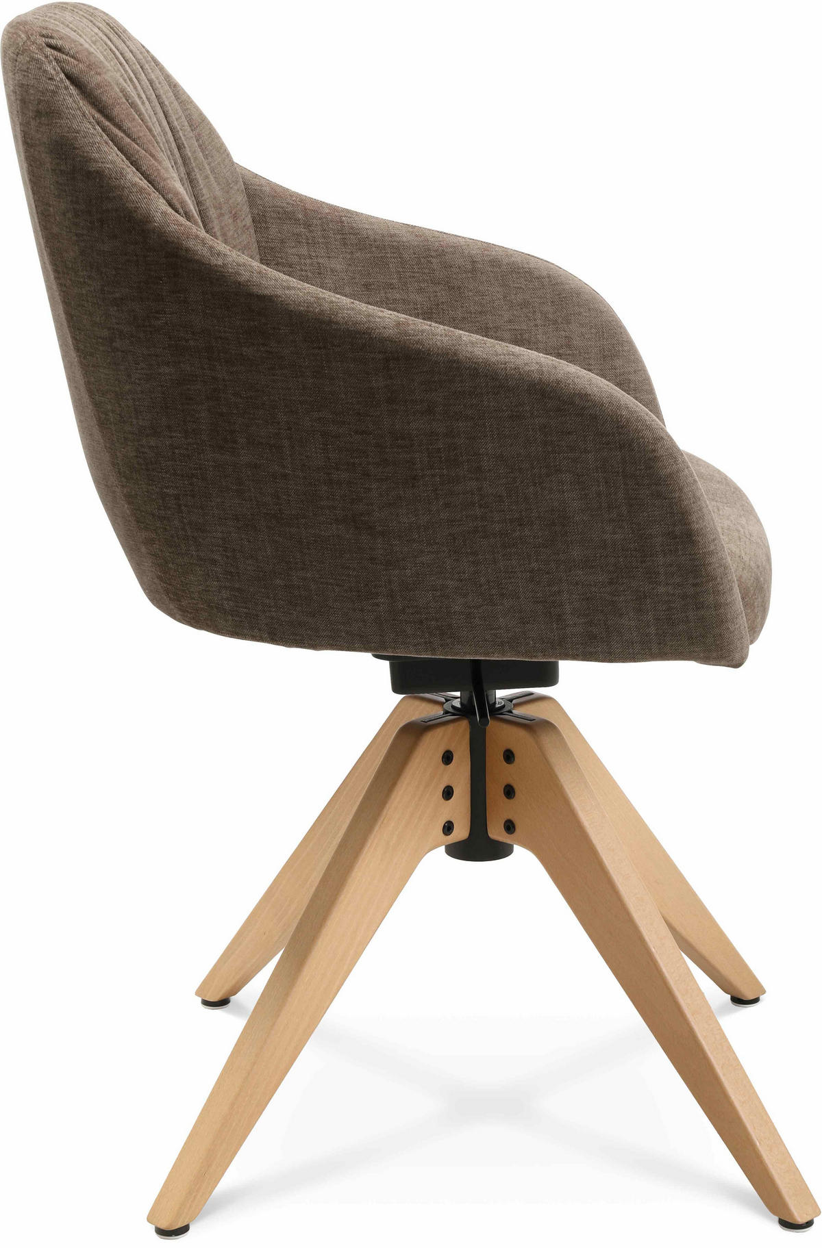 ARMLEHNSTUHL  in Velours  - Eichefarben/Graubraun, Design, Holz/Textil (58/82,5-85,2/60cm) - Johann Jakob