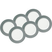 DESSERTTELLERSET VARIO 6-teilig  - Weiß/Grau, Basics, Keramik (20cm) - Van Well