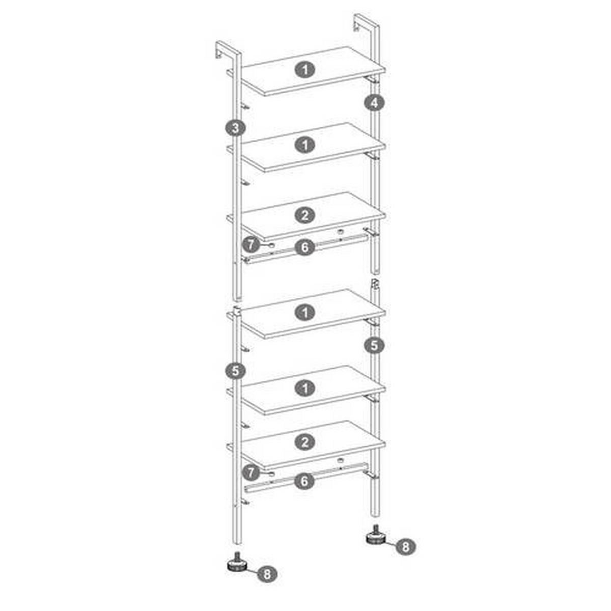 REGAL Braun, Schwarz  60/204,8/30 cm  - Schwarz/Braun, Trend, Holzwerkstoff (60/204,8/30cm) - Boxxx