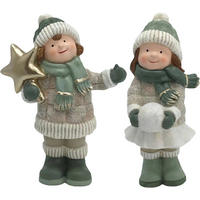 DEKORAČNÍ POSTAVIČKA - DÍTĚ - bílá/zelená, Lifestyle, plast (19,5/26/10,5cm) - X-Mas