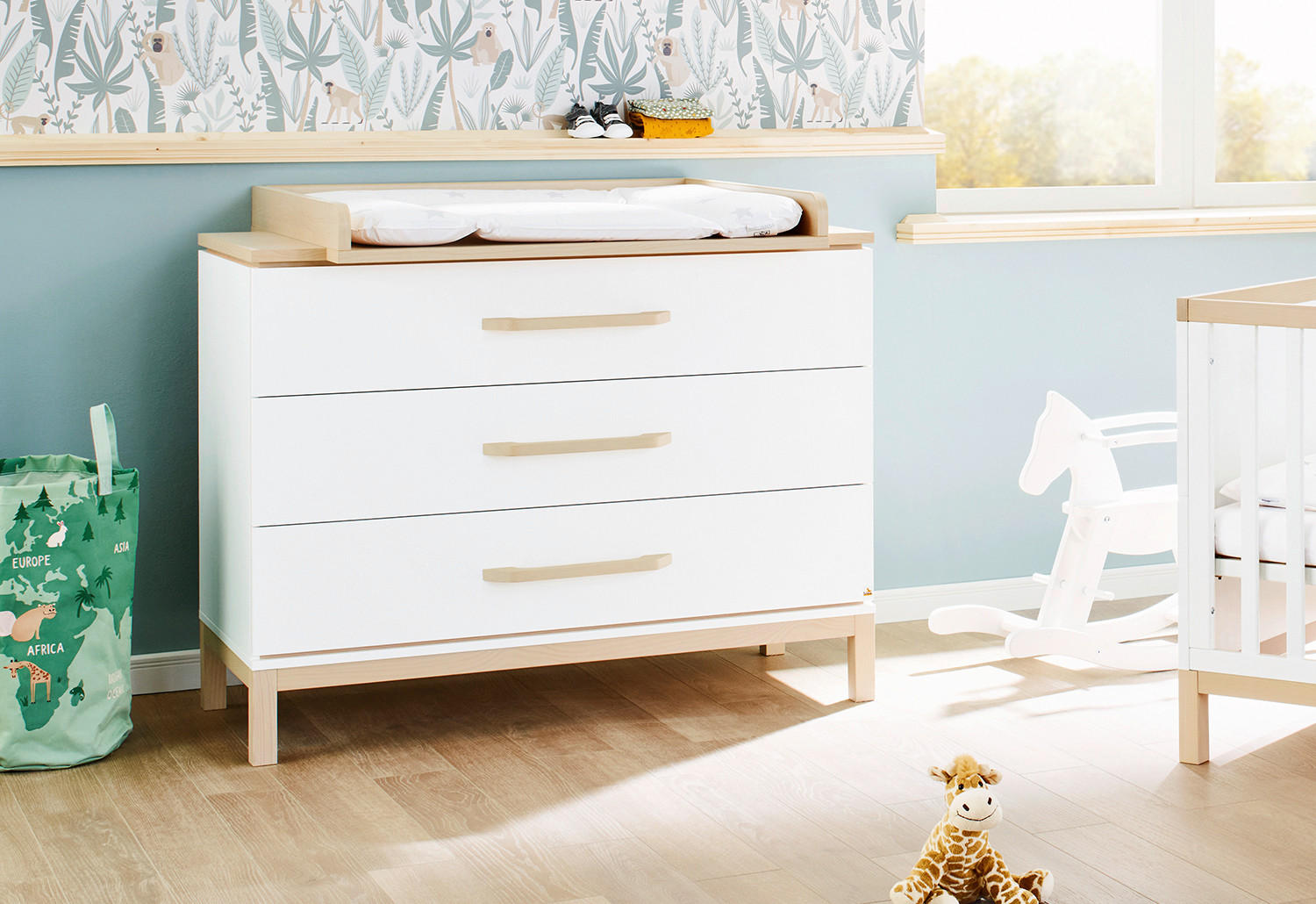 WICKELKOMMODE PINOLINO LIGHT 115/98/56-78 cm - Ahornfarben/Weiß, Design, Holz/Holzwerkstoff (115/98/56-78cm) - Pinolino