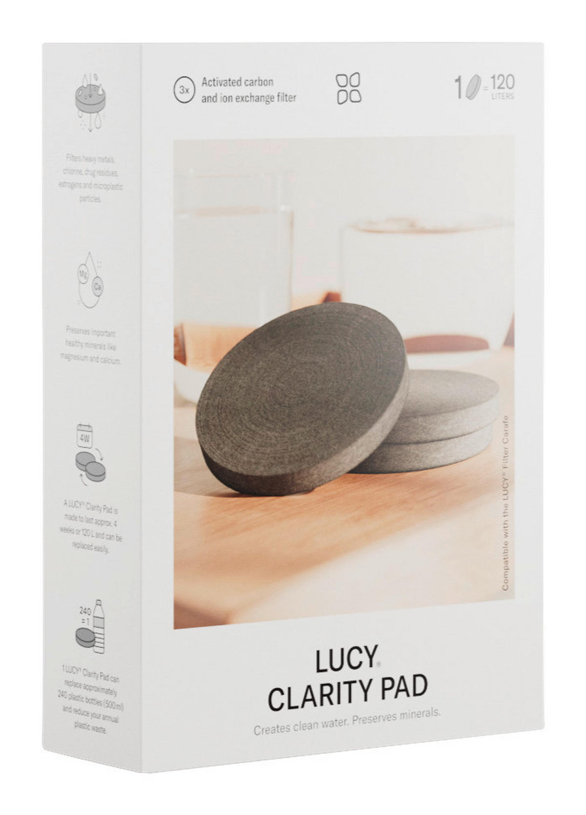 Filterpad für Filterkaraffe Lucy Schwarz  - Schwarz, Trend - waterdrop