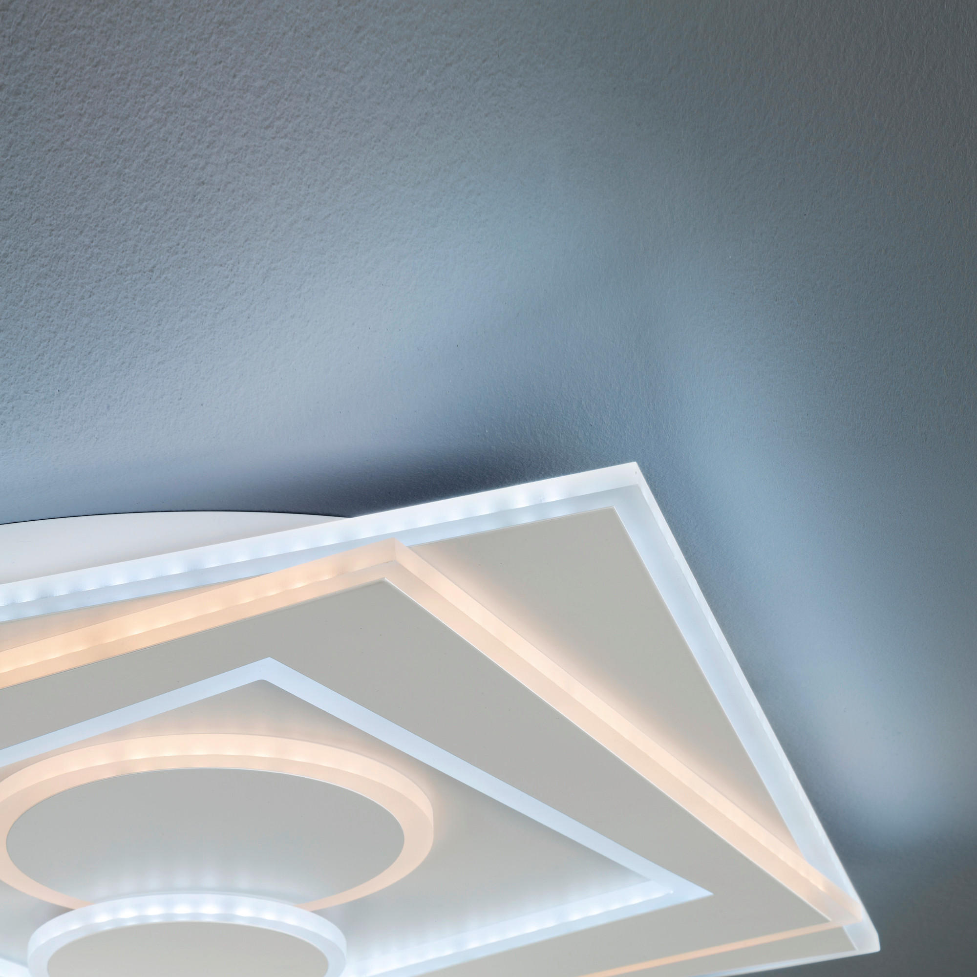LED-DECKENLEUCHTE  50,2/50,2 cm    - Weiss, Design, Metall (50,2/50,2cm) - Fischer & Honsel