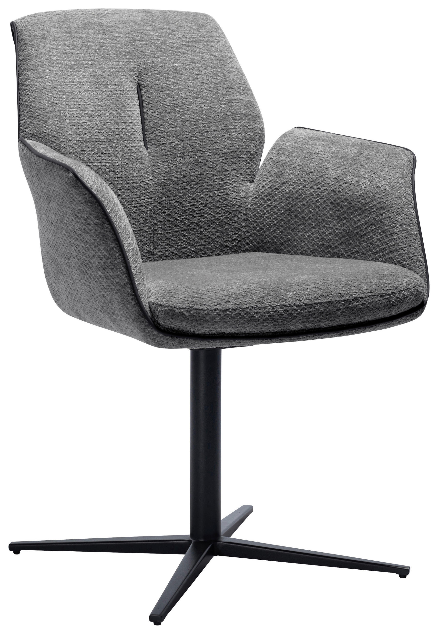NASLANJAČ, kovina, tekstil siva  - črna/siva, Design, kovina/tekstil (61/88/62cm) - Novel