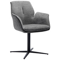 SCAUN CU BRAțE in gri  - negru/gri, Design, metal/textil (61/88/62cm) - Novel