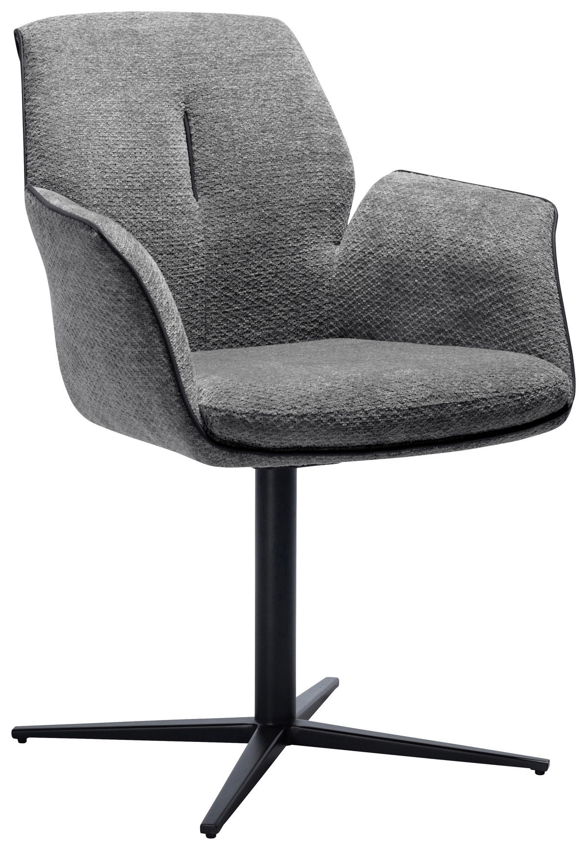 SCAUN CU BRAțE in gri  - negru/gri, Design, metal/textil (61/88/62cm) - Novel