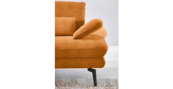 ECKSOFA in Chenille Orange 180/310 cm - Schwarz/Orange, Design, Textil/Metall (180/310cm) - Dieter Knoll