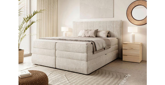 BOXSPRINGBETT 160/200 cm in Beige - Beige/Schwarz, Design, Kunststoff/Textil (160/200cm) - Esposa