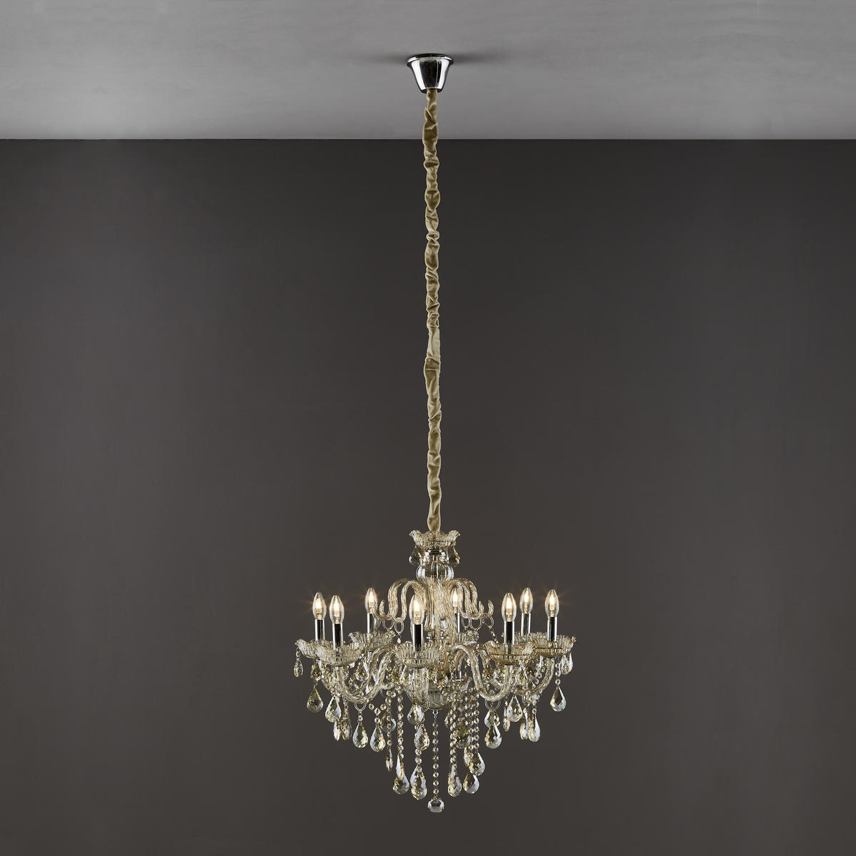 HÄNGLAMPA I KRISTALL 71/180 cm  - champagne, Lifestyle, metall/glas (71/180cm)