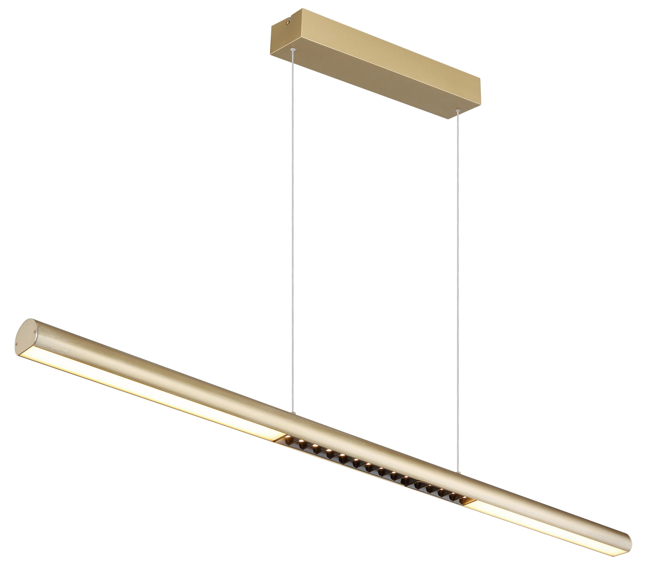 LED-HÄNGELEUCHTE CODY 120/8/150 cm   - Transparent/Goldfarben, Design, Kunststoff/Metall (120/8/150cm) - Globo
