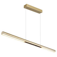 LED-HÄNGELEUCHTE CODY 120/8/150 cm   - Transparent/Goldfarben, Design, Kunststoff/Metall (120/8/150cm) - Globo
