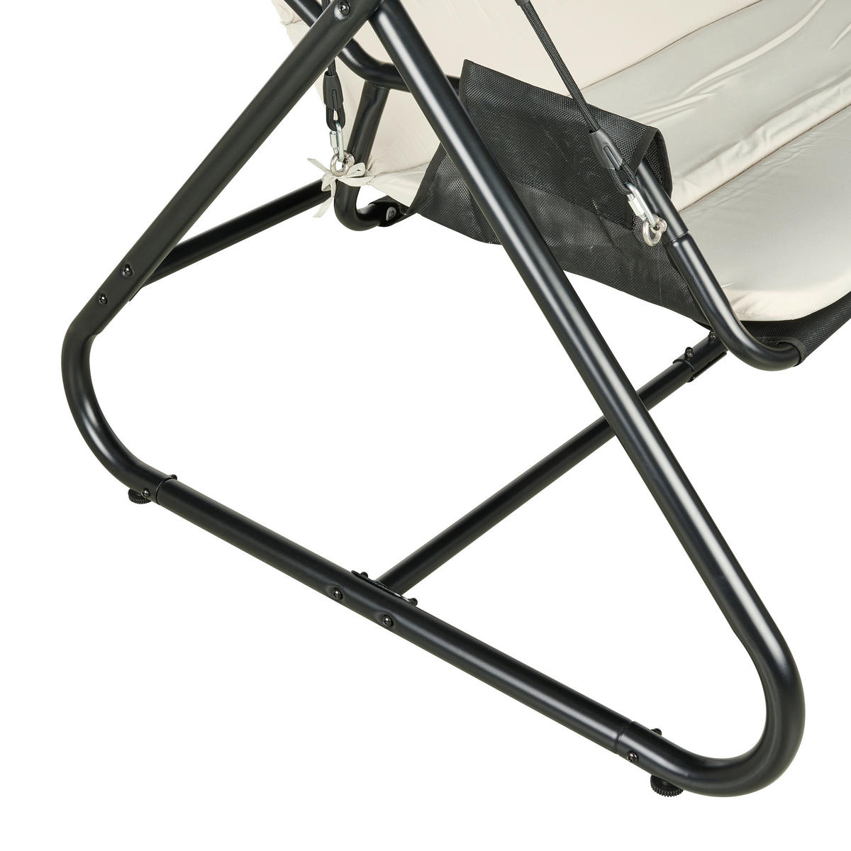 HOLLYWOODSKÁ HOUPAČKA  - černá/světle šedá, Moderní, kov/textil (166/190/145cm) - Beldano