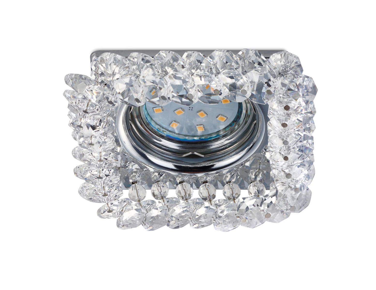 EINBAUSPOT 10,0/10,0/9,5 cm   - Chromfarben, KONVENTIONELL, Glas/Metall (10,0/10,0/9,5cm) - Trio Leuchten