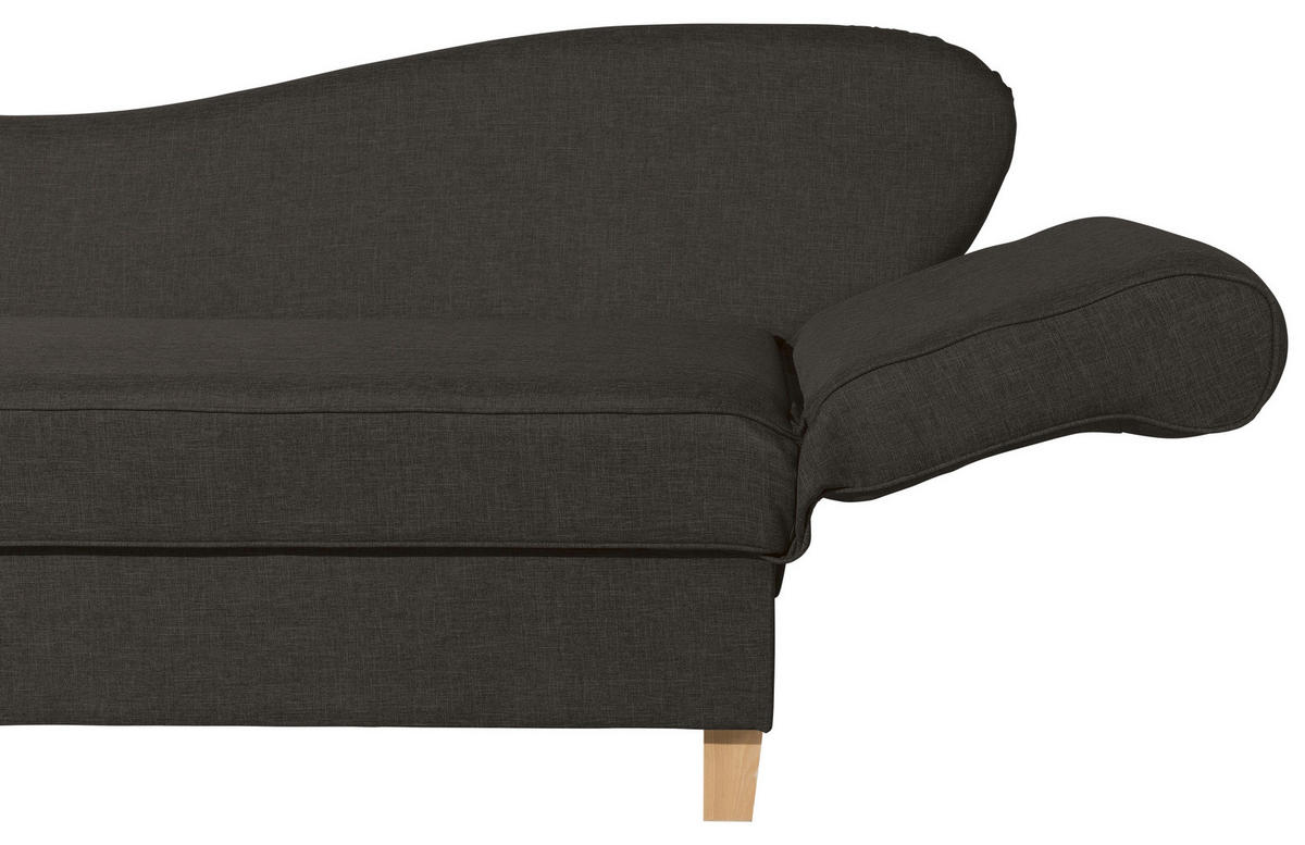 RÉCAMIERE in Flachgewebe Dunkelbraun  - Dunkelbraun/Buchefarben, Design, Holz/Textil (190/88/82cm) - Max Winzer