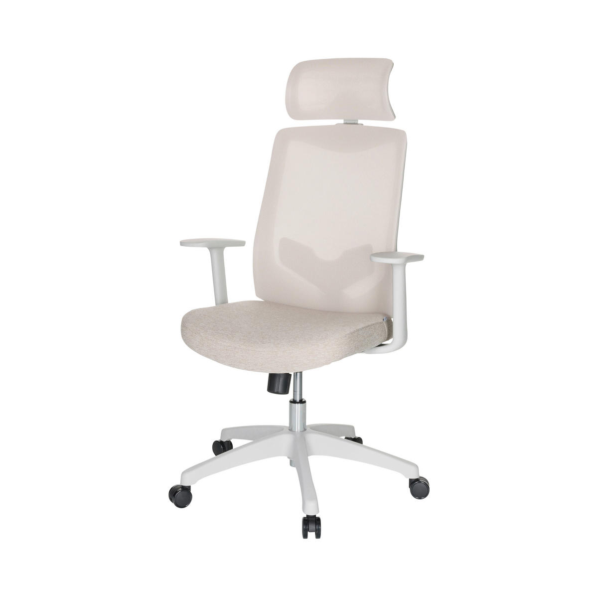 OTOČNÁ ŽIDLE, síťovina, plochá tkanina, světle šedá, béžová - světle šedá/béžová, Basics, textil/plast (69/115/68cm) - MID.YOU