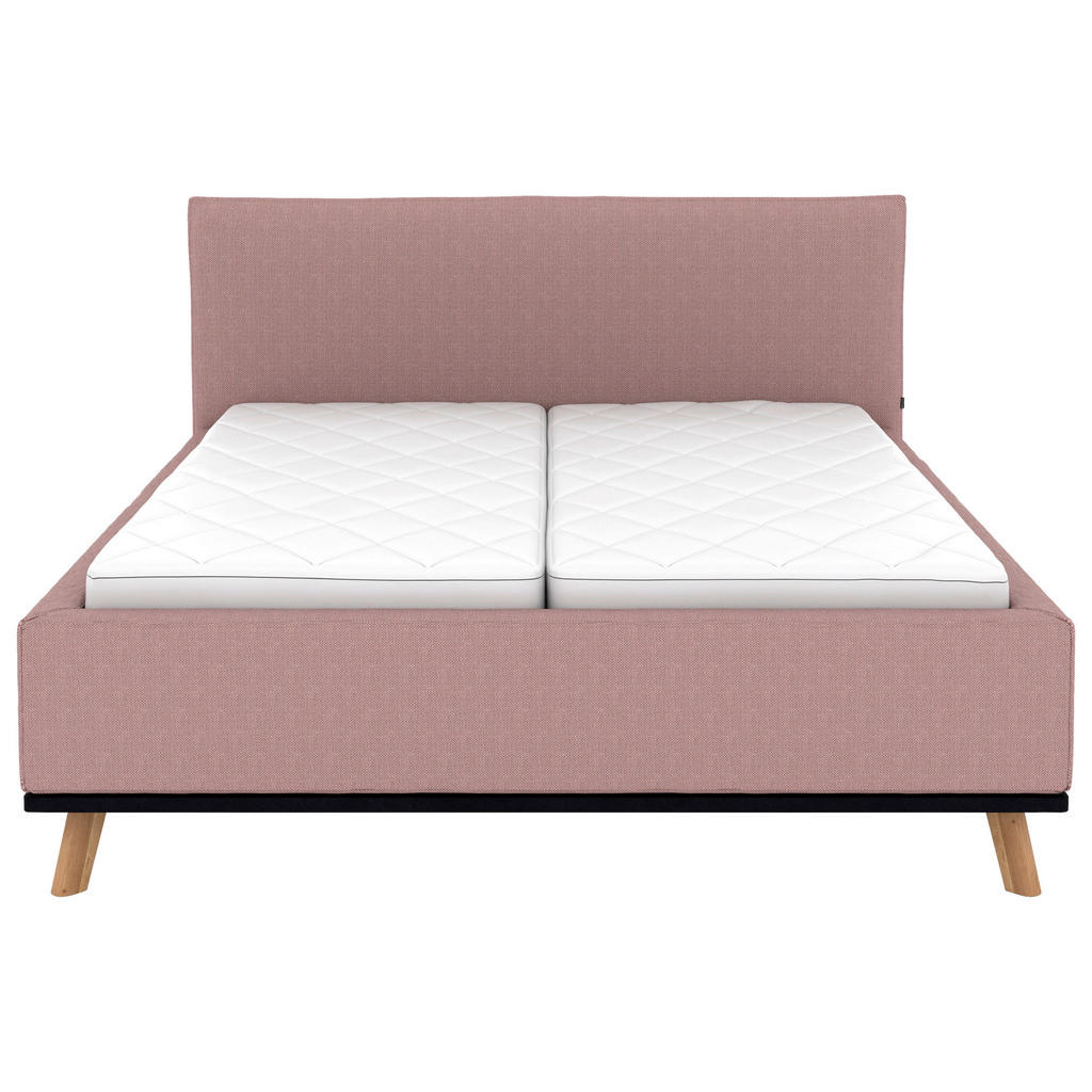 Thumbnail - Musterring Polsterbett, Altrosa, Textil, Birke, Buche,Esche, massiv, H2, Höhe ca. 20 cm, 180x200 cm, Reach, atmungsaktiv...