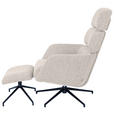RELAXSESSELSET in Metall, Textil Schwarz, Beige  - Beige/Schwarz, Design, Textil/Metall (74/110/89cm) - Dieter Knoll