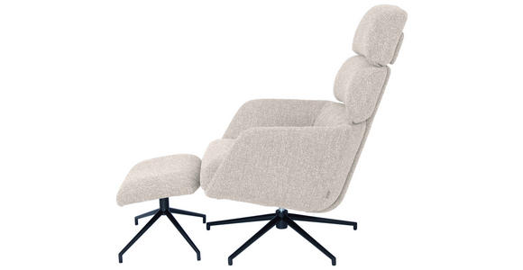 RELAXSESSELSET in Metall, Textil Schwarz, Beige  - Beige/Schwarz, Design, Textil/Metall (74/110/89cm) - Dieter Knoll