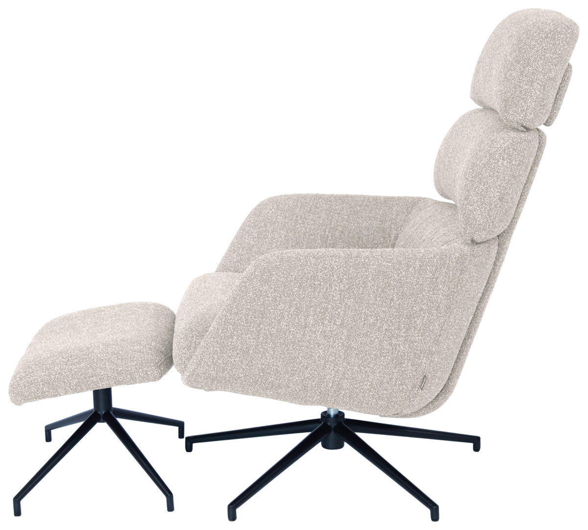 RELAXAČNÉ KRESLO, kov, textil, čierna, béžová - čierna/béžová, Design, kov/textil (73/110/87cm) - Dieter Knoll