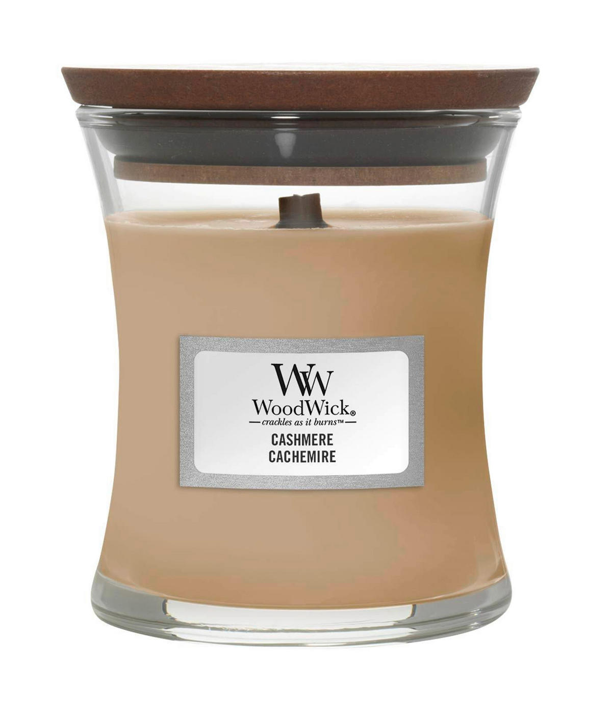 MIRISNA SVEĆA   - Osnovno, staklo/drvo (7/7/8cm) - WoodWick