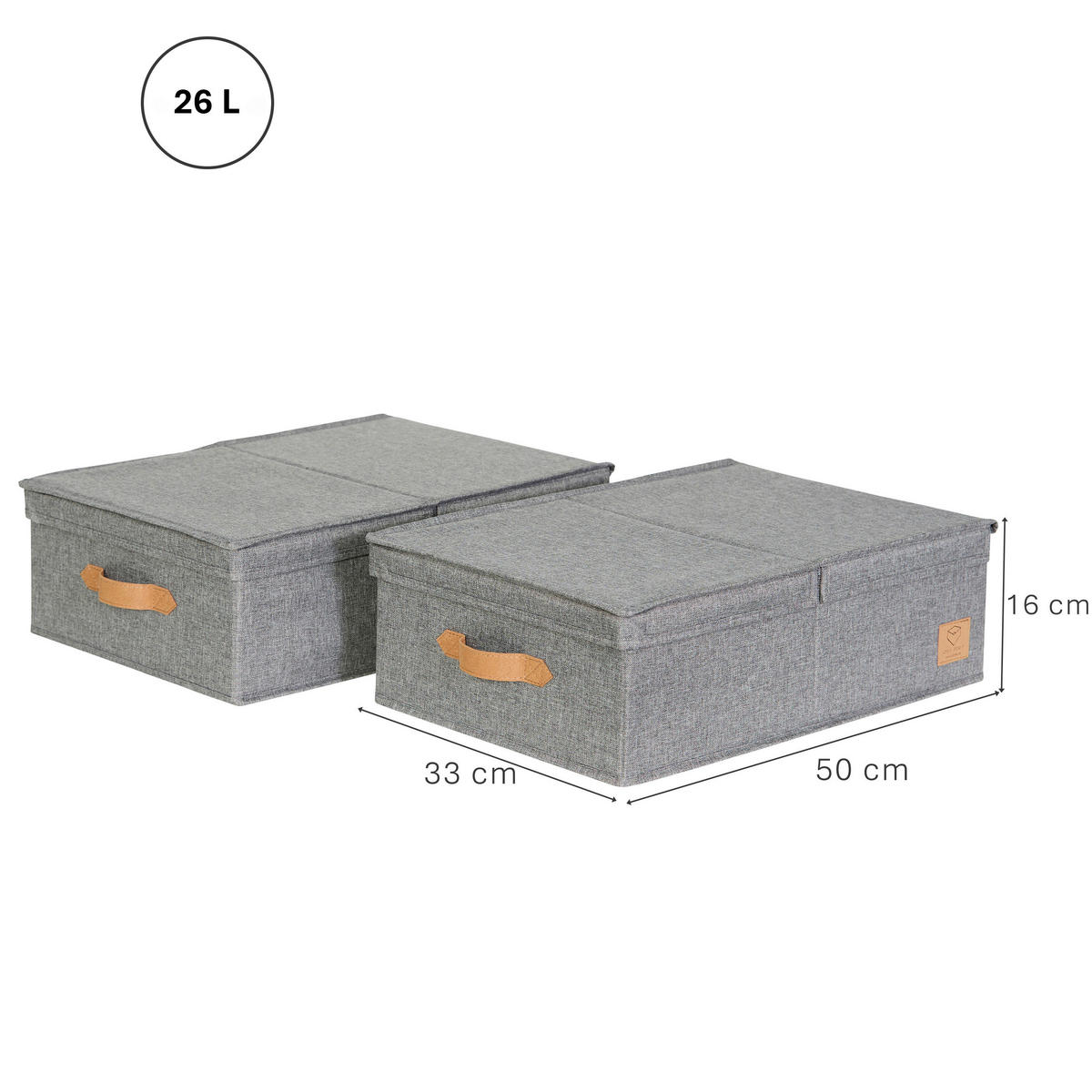 AUFBEWAHRUNGSBOXEN-SET Premium  - Hellgrau, Basics, Textil (50/33/16cm) - Store It