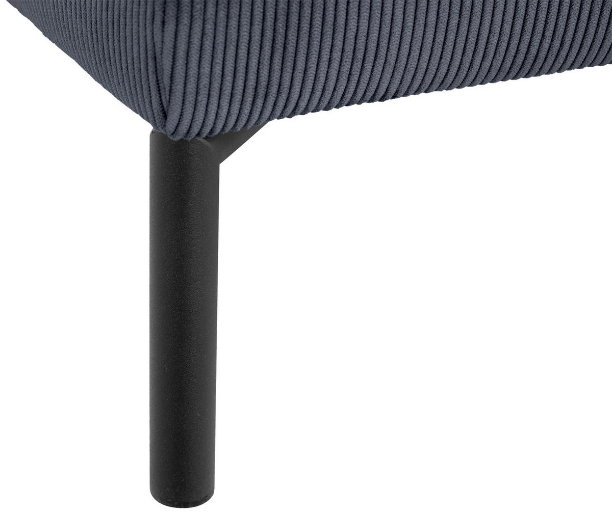 ECKSOFA in Cord Graublau  - Graublau/Schwarz, Design, Textil/Metall (262/183cm) - MID.YOU
