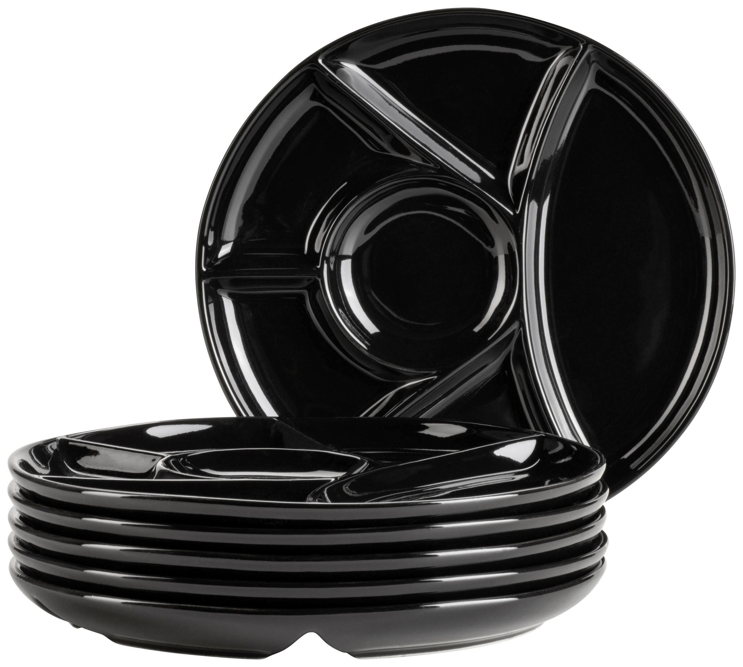 TELLERSET 6-teilig  - Schwarz, Trend, Keramik (22cm) - Mäser