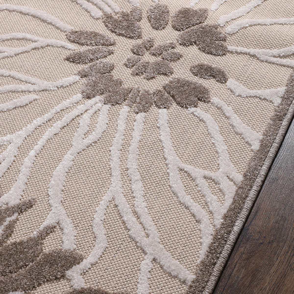 TEPIH ZA UNUTAR./VANJ. UPORAB 80/150 cm   smeđa, krem, bež  Floral  - bež/smeđa, Lifestyle, tekstil/plastika (80/150cm)