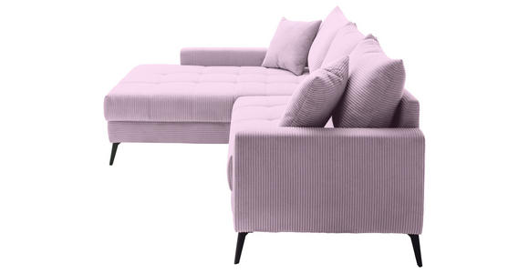 ECKSOFA  in Cord Lila  173/280 cm  - Lila/Schwarz, KONVENTIONELL, Textil/Metall (173/280cm) - Hom`in