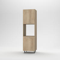 Szekrény beépíthető hűtőhöz - tölgyfa színű, Basics, fa/fém (60/215/56cm) - Carryhome