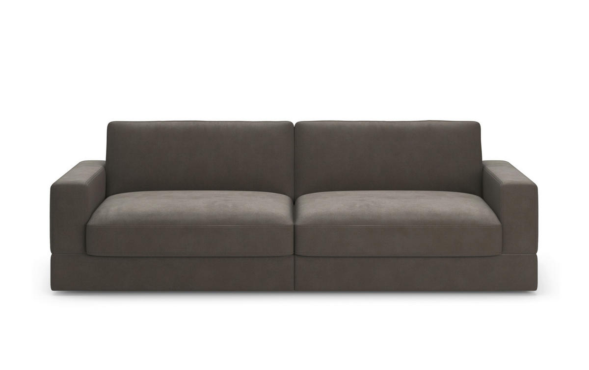 BIGSOFA Flachgewebe Graphitfarben  - Schwarz/Graphitfarben, Modern, Kunststoff/Textil (264/87/108cm) - Sit & More