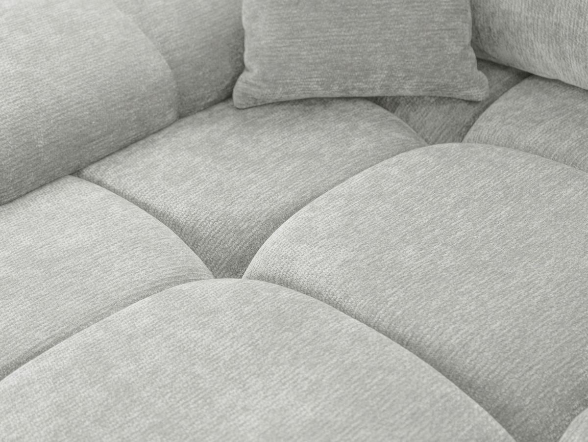 ECKSOFA  in Chenille Hellgrau  - Chromfarben/Hellgrau, KONVENTIONELL, Kunststoff/Textil (183/290cm) - Xora