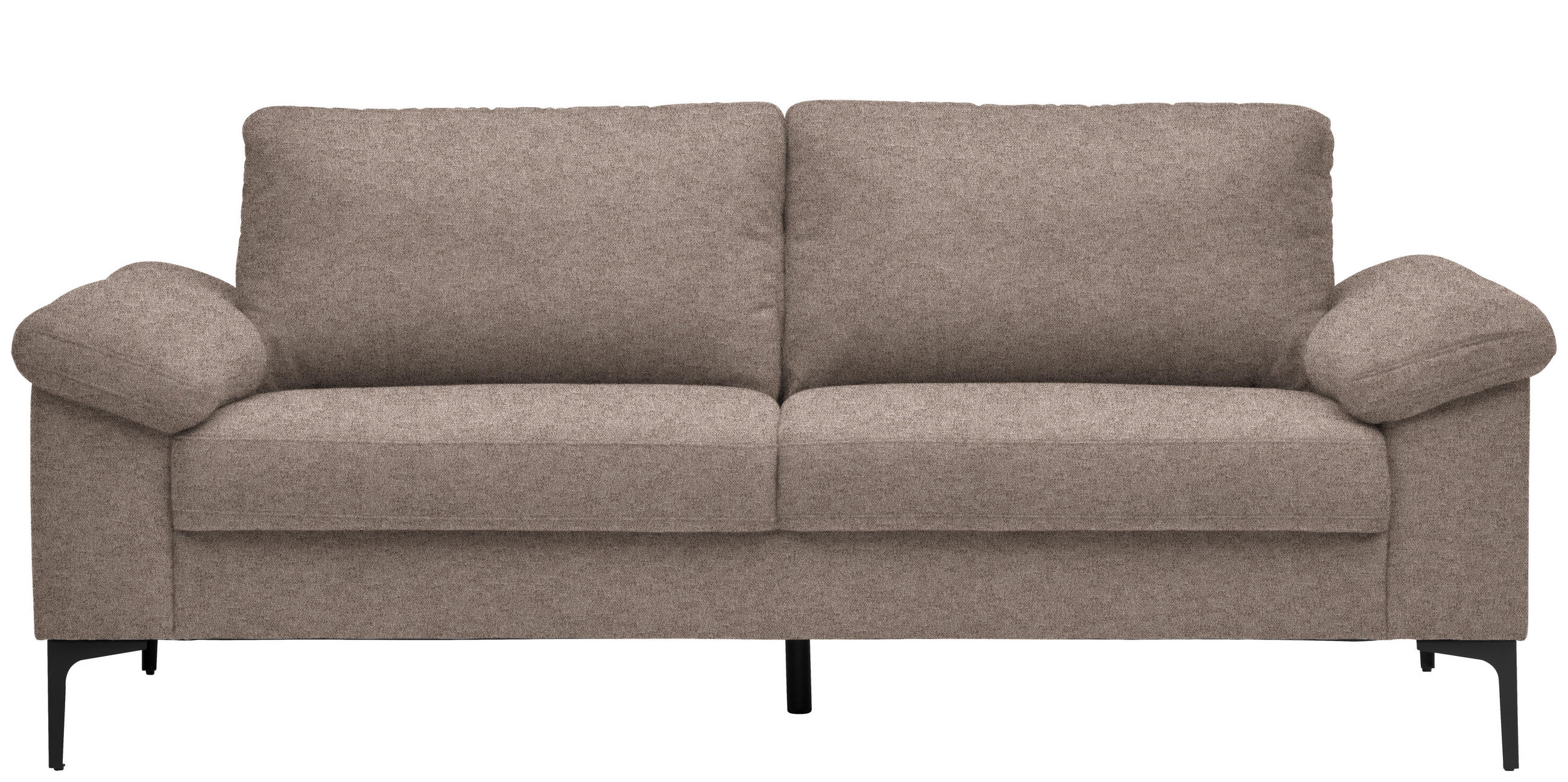 2,5-SITZER in Flachgewebe Taupe  - Taupe/Schwarz, Design, Textil/Metall (206/86/97cm) - Pure Home Lifestyle