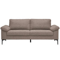 2,5-SITZER in Flachgewebe Taupe  - Taupe/Schwarz, Design, Textil/Metall (206/86/97cm) - Pure Home Lifestyle
