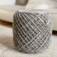 POUF in Taupe Textil  - Taupe, Trend, Textil (40/40cm) - Novel