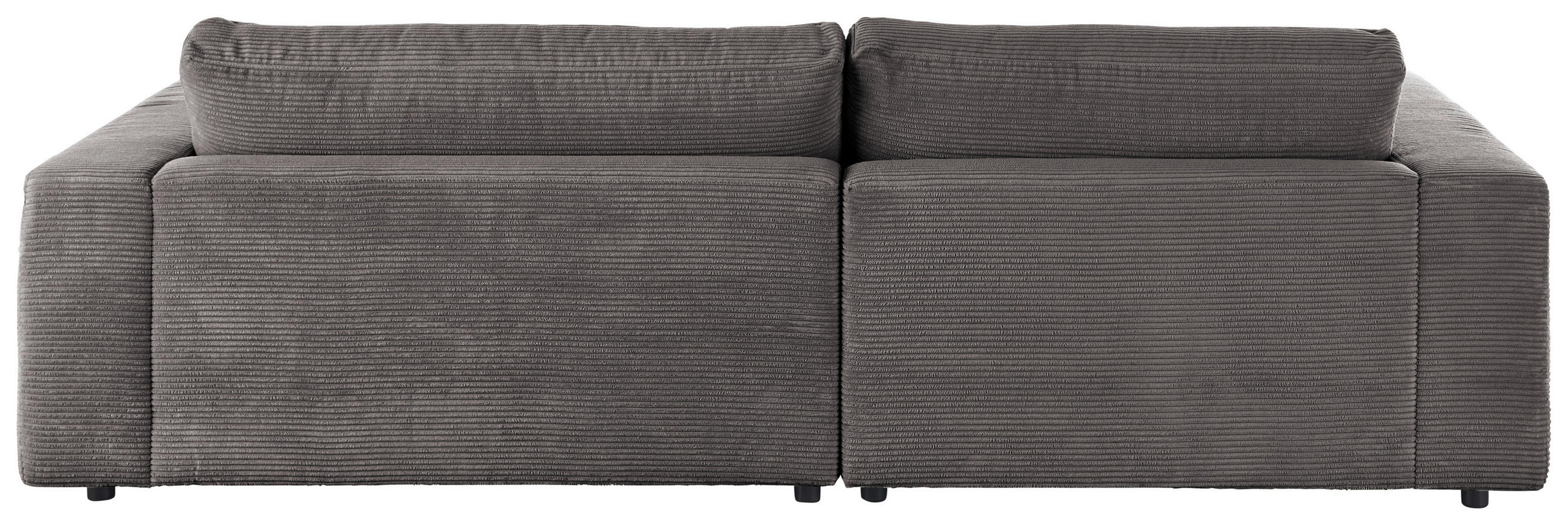 ECKSOFA in Cord Dunkelgrau  190/270 cm  - Dunkelgrau/Schwarz, Design, Kunststoff/Textil (190/270cm) - Lomoco