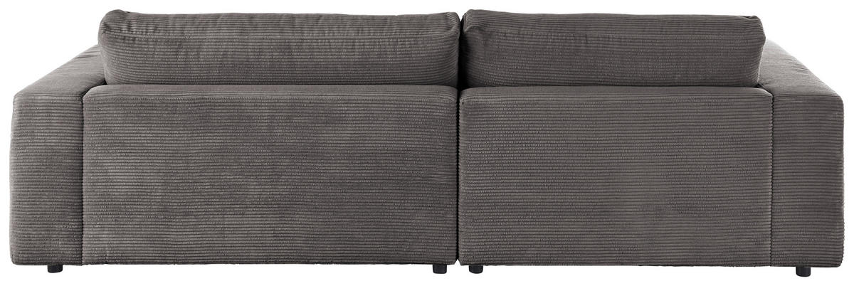 ECKSOFA in Cord Dunkelgrau  190/270 cm  - Dunkelgrau/Schwarz, Design, Kunststoff/Textil (190/270cm) - Lomoco