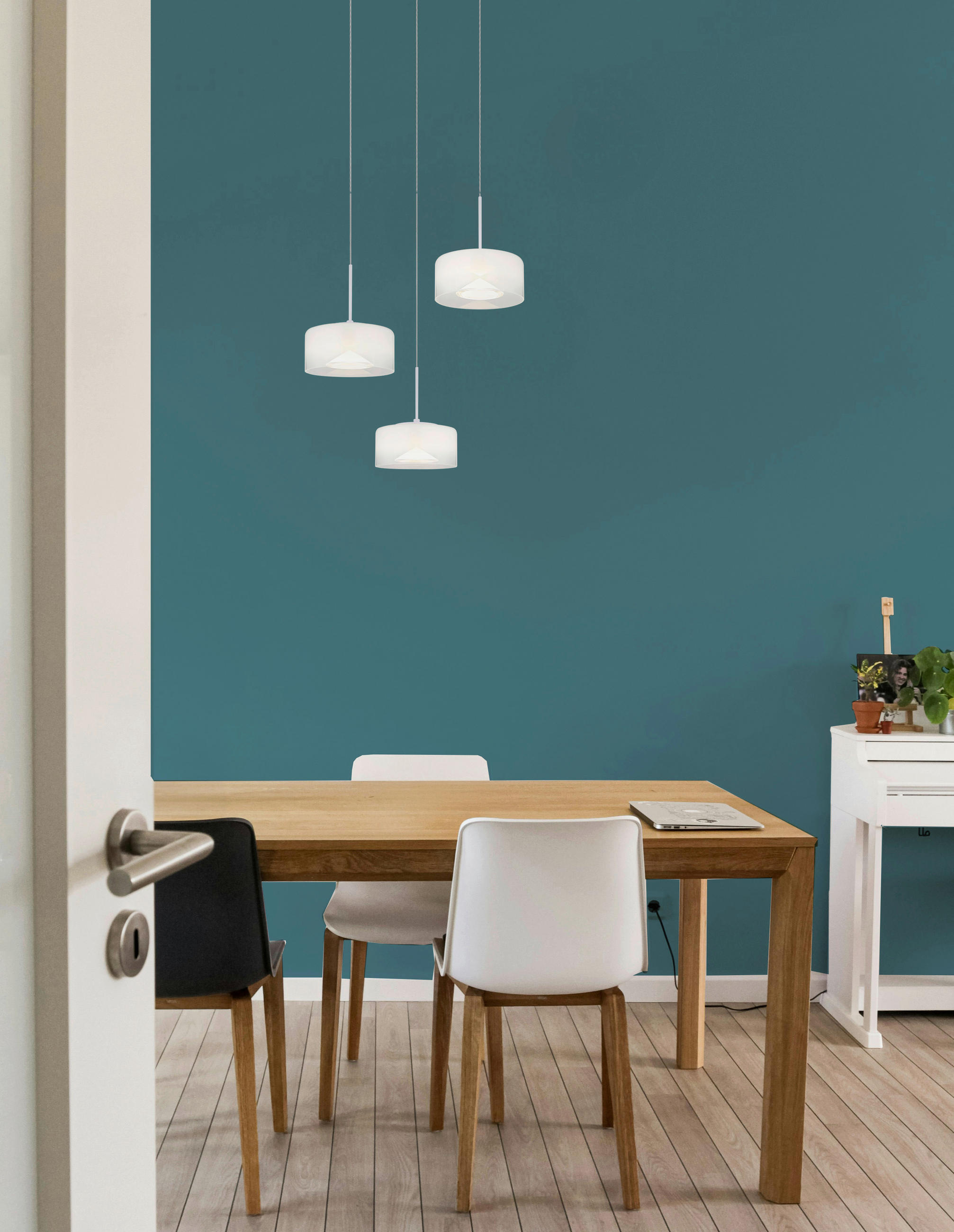 LED-HÄNGELEUCHTE 40/150 cm  - Klar/Opal, Design, Glas/Kunststoff (40/150cm) - Globo