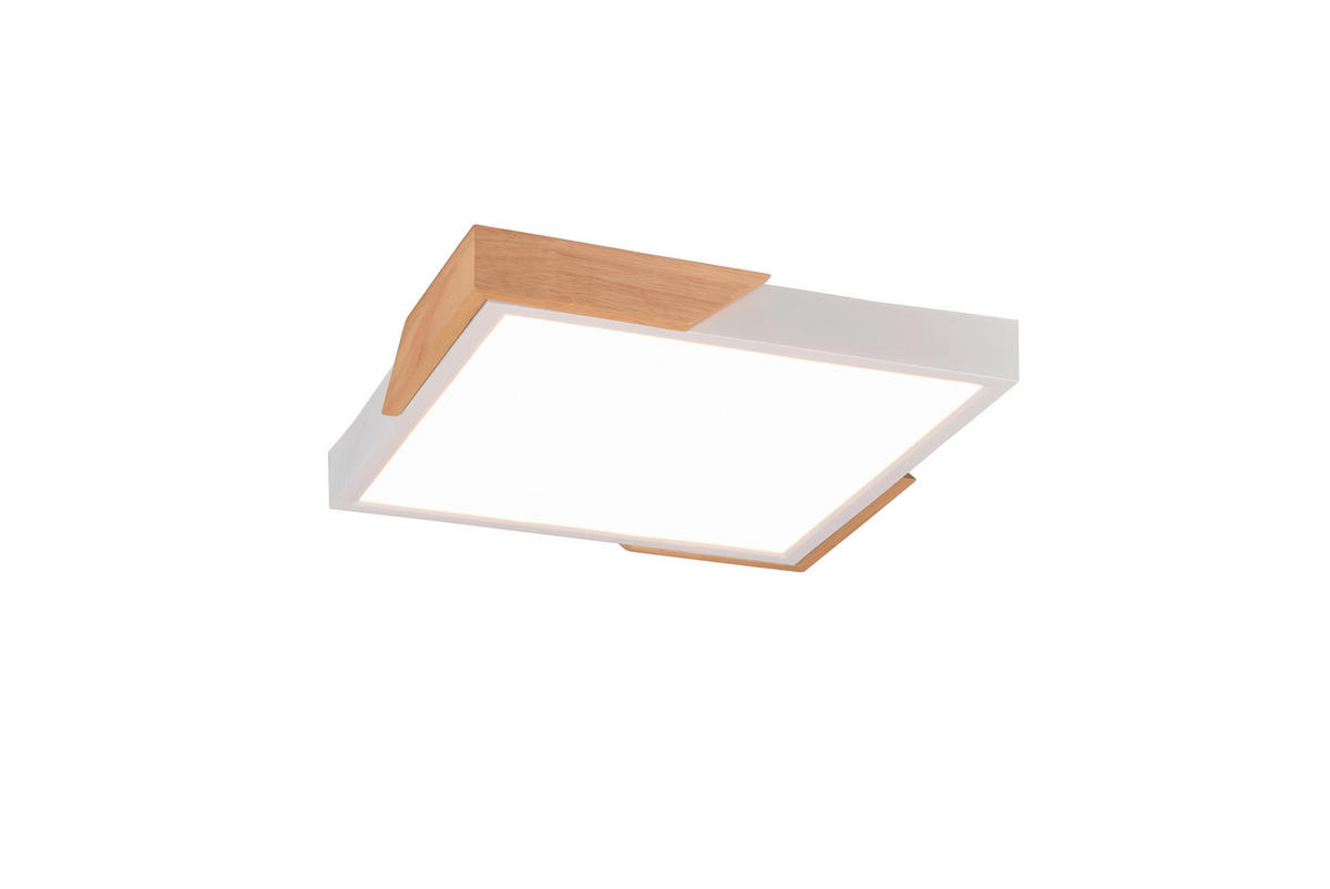 LED-DECKENLEUCHTE    31,5/31,5/3,5 cm  - Weiss, Natur, Holz/Kunststoff (31,5/31,5/3,5cm)
