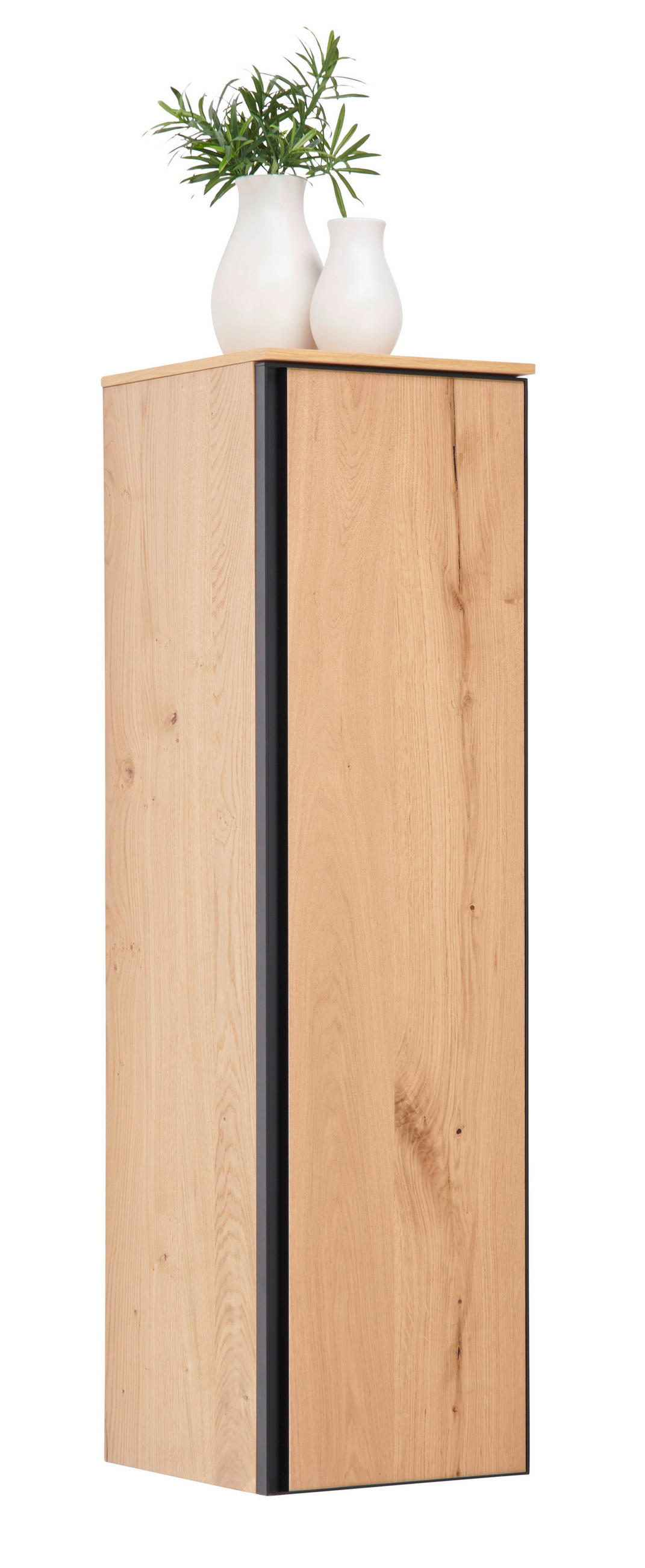 MIDISCHRANK 35/125/37 cm  - Eichefarben/Schwarz, MODERN, Glas/Holz (35/125/37cm) - Dieter Knoll