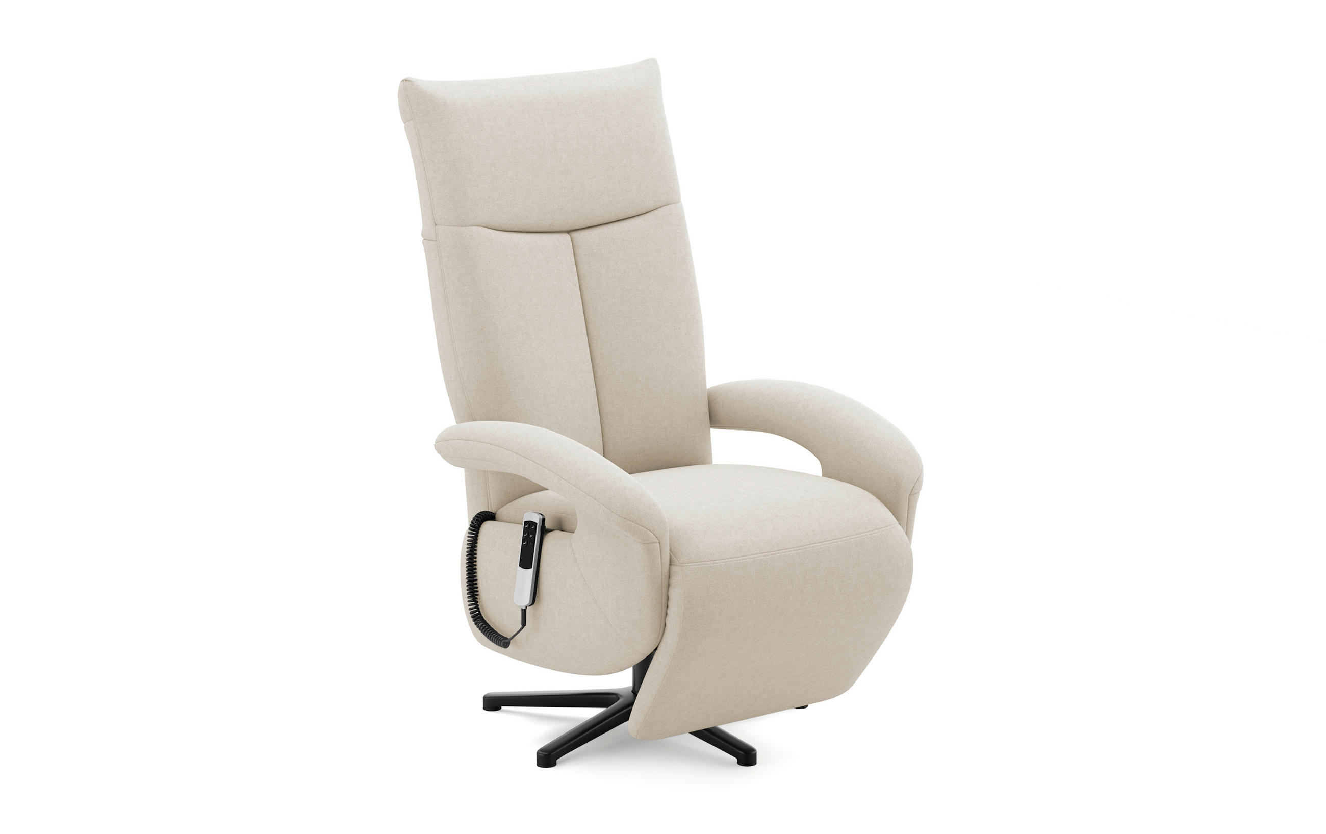SESSEL in Flachgewebe Creme  - Creme/Schwarz, Modern, Textil/Metall (74/112/82cm) - Sit & More