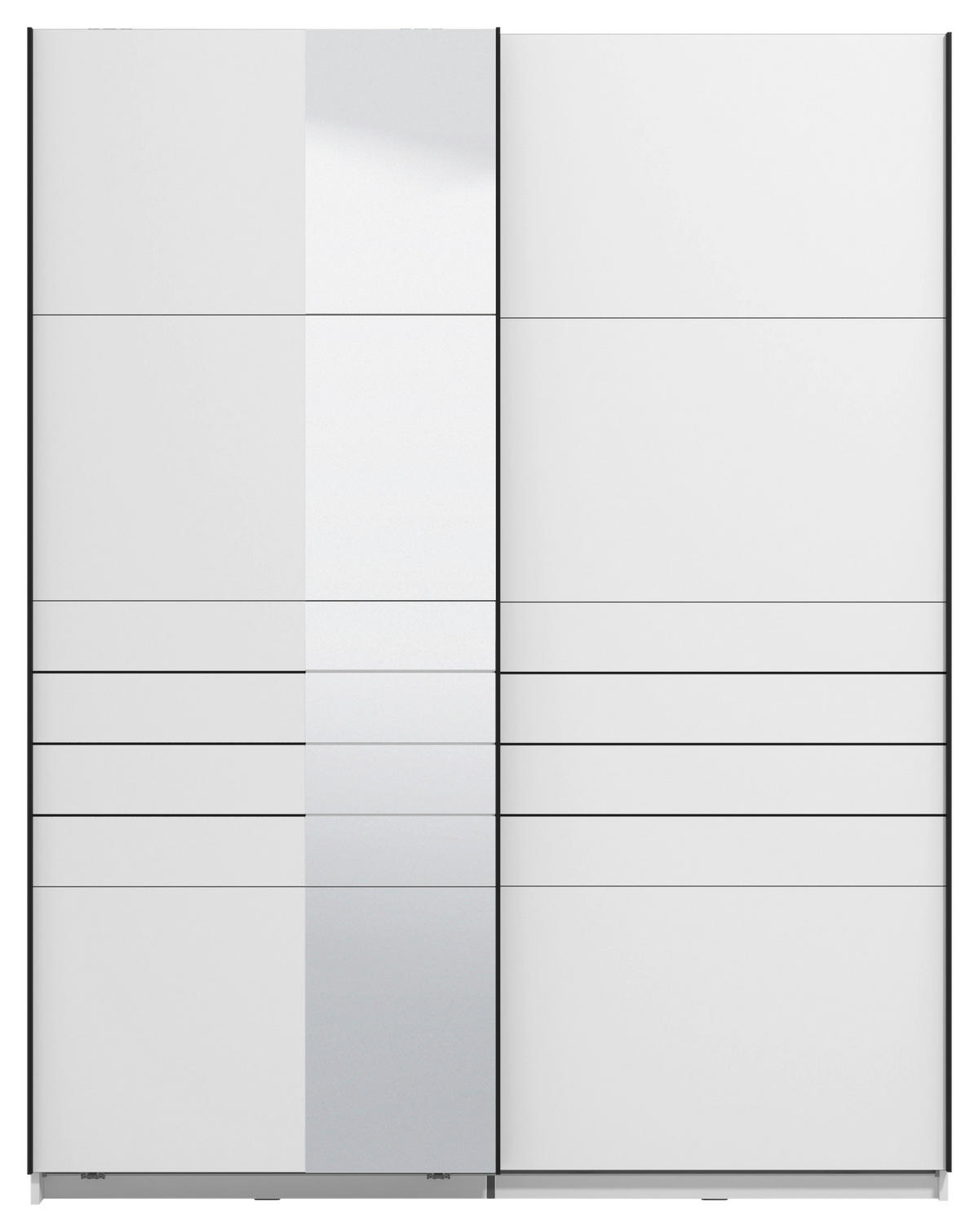 SKRIŇA S POS. DVER. – HOR.VED, biela, 145,5/217,5/61 cm - čierna/biela, Basics, kov/kompozitné drevo (145,5/217,5/61cm) - Xora