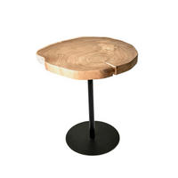 BEISTELLTISCH in Holz, Metall 45/45/50 cm  - Schwarz/Akaziefarben, Trend, Holz/Metall (45/45/50cm)