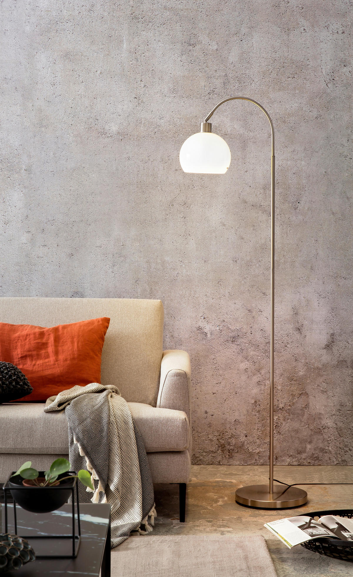 STEHLEUCHTE  28/153/60 cm   - Silberfarben/Weiß, Design, Kunststoff/Metall (28/153/60cm) - P & B