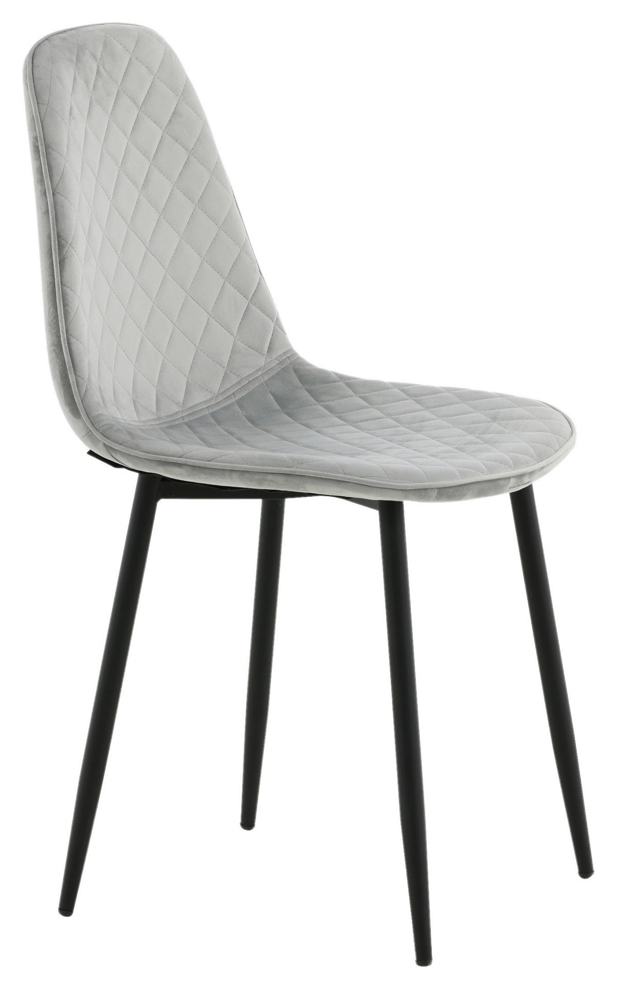 STOLSET 2 styck stål sammet  - grå/svart, Design, metall/textil (44/86/52cm) - Livetastic