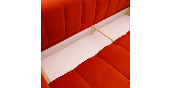 SCHLAFSOFA Samt Orange  - Schwarz/Orange, MODERN, Kunststoff/Textil (210/70/110cm) - Carryhome