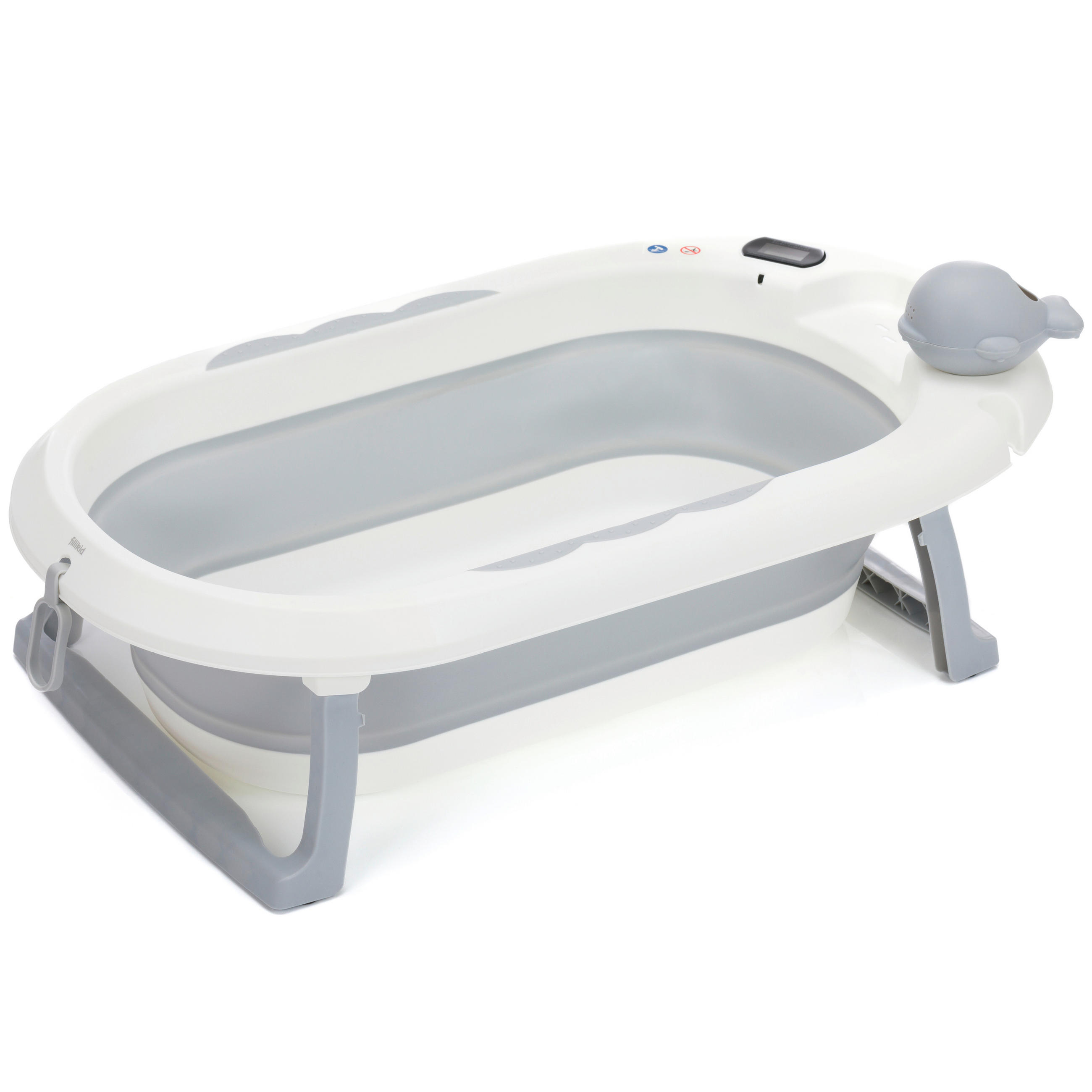 BABYBADEWANNE Beluga  - Hellgrau/Weiß, Basics, Kunststoff (49/20,5/81,5cm)