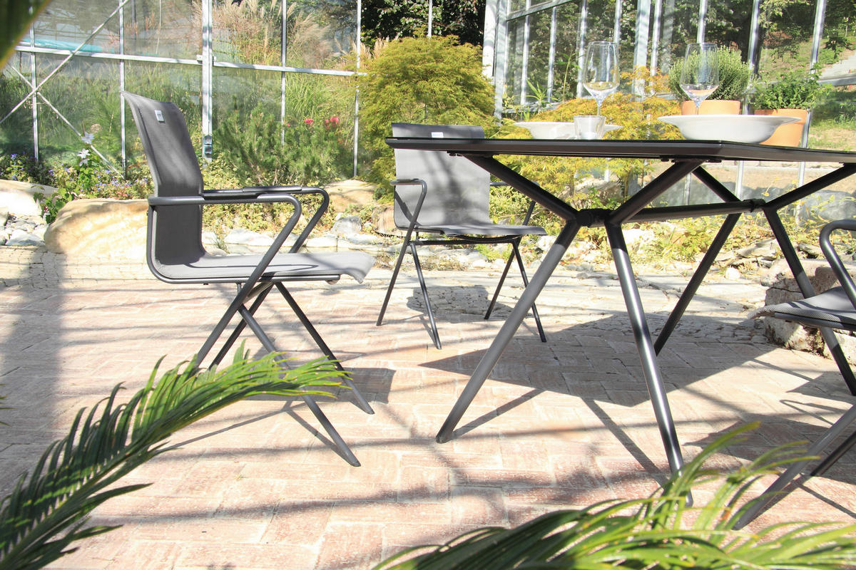 GARTENSET   - Taupe/Anthrazit, Basics, Glas/Kunststoff (80/75/160cm) - Acamp