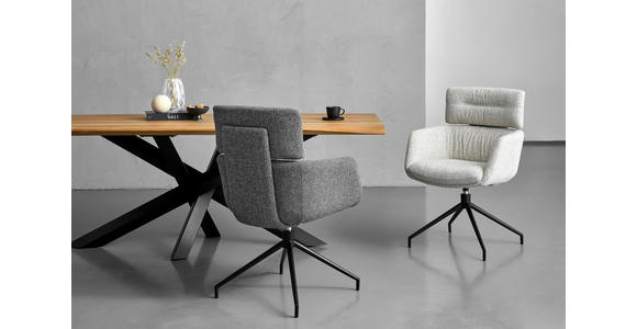 ARMLEHNSTUHL in Eisen Webstoff - Beige/Schwarz, Design, Textil/Metall (62/92/65cm) - Dieter Knoll