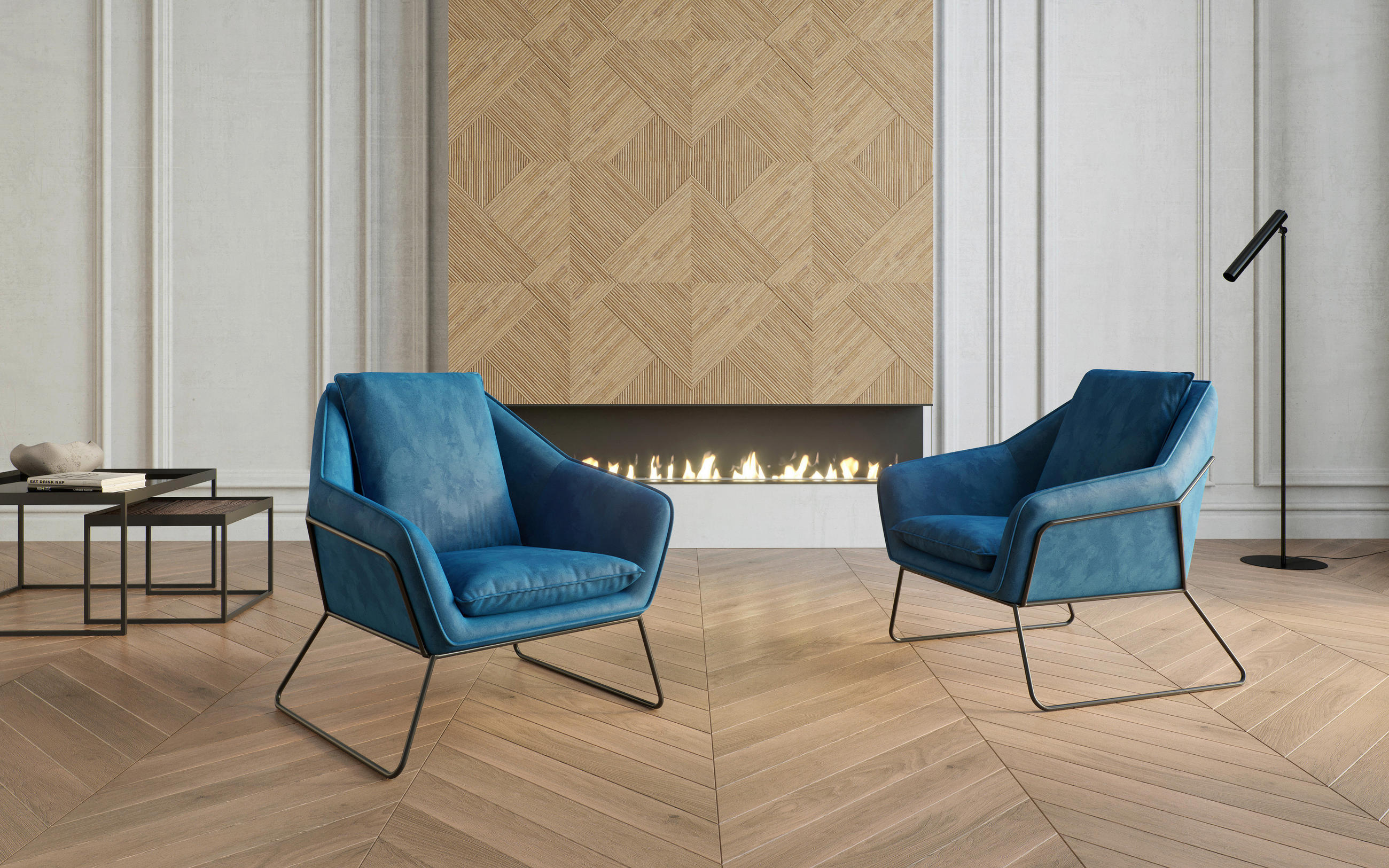 SESSEL in Flachgewebe Hellblau  - Edelstahlfarben/Hellblau, Design, Textil/Metall (78/85/85cm) - Lomoco